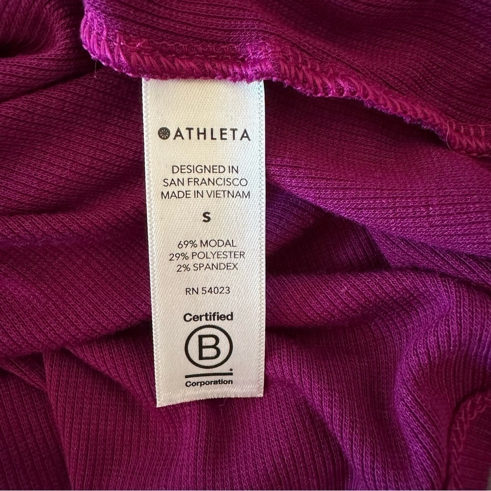 Athleta CLOUDLIGHT RIB STRATUS Exotic Fuchsia T-Shirt Size S - Picture 12 of 14